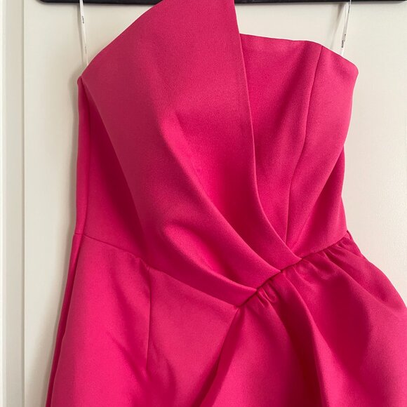 NWT ELLIATT Reception Strapless Pink Midi Dress Size XS Draped Ruffle Cocktail - Picture 5 of 9